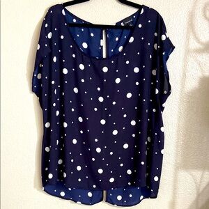 Torrid Polka Dot Navy Blue Women's Top